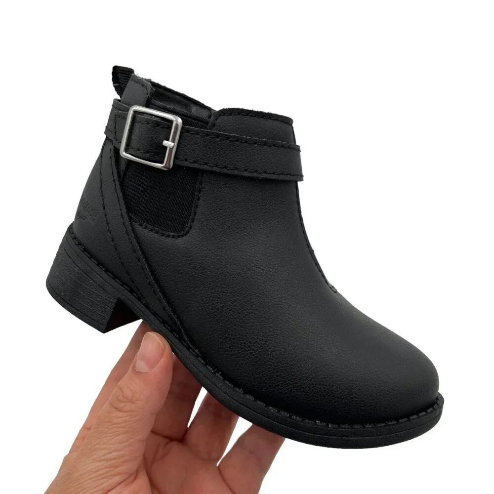 OshKosh BGosh Toddler Girls‎ Ankle Booties Size 8-9 Black Fashion Casual Shoes
